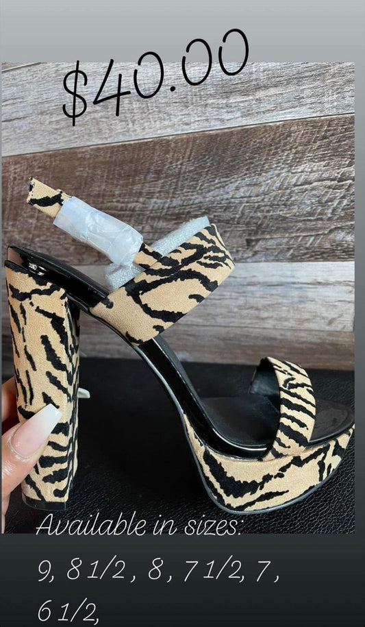 Tiger striped heels